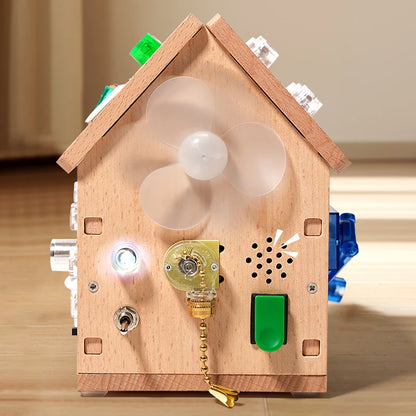 Tablero Sensorial Montessori Casita con Luz LED - Mikicochon®